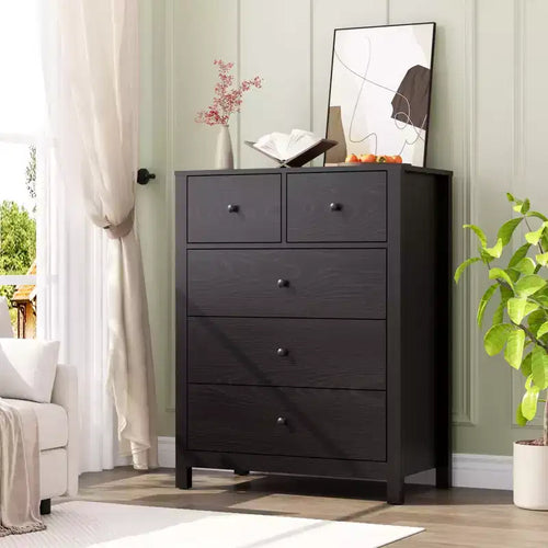 Modern Tall Dresser, Drawer Storage Chest for Bedroom, Wooden Organizer with Drawers for Entryway Hallway