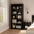 5-Tier Farmhouse Bookcase with Open Display Shelves, 67.4 Tall Wooden Storage Bookcase for Home Office, Living Room, Bedroom