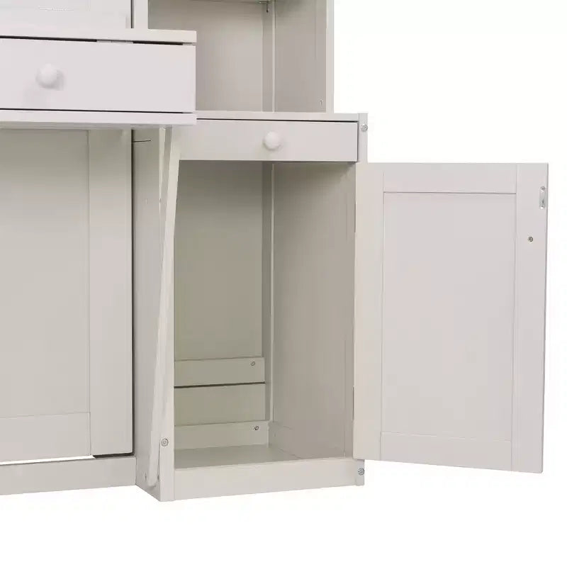Queen Size Murphy Bed Space-Saving Wall Bed with Desk, Storage Cabinet & Bookshelf - ModernLuxe